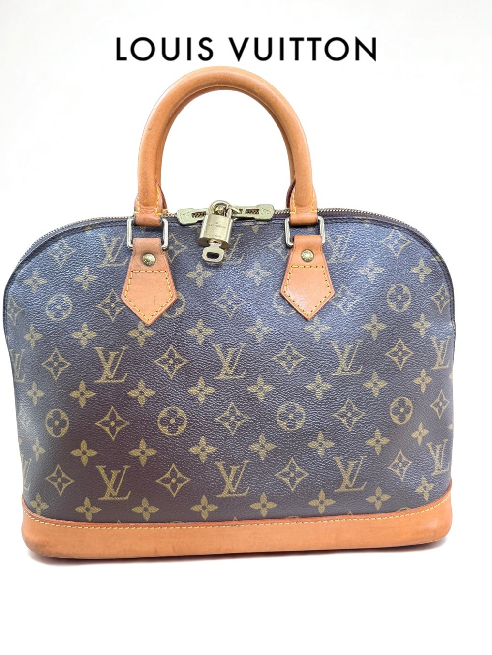 Authentic Louis Vuitton Monogram Alma PM Handbag + Lock, Key, Dust Bag, Box, COA